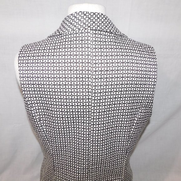 LISETTE L Montreal Womens L White Black pattern Fashion Blazer Vest - Picture 10 of 11